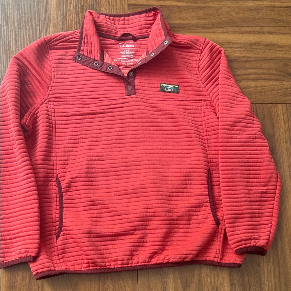 L.L. Bean Red Women's Airlight Knit Pullover Sweatshirt